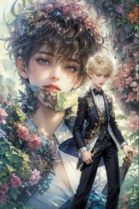 (masterpiece, top quality, best quality, official art, beautiful and aesthetic:1.2), boy, teen, handsome, extreme detailed faces...