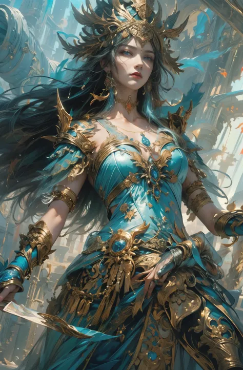 Goddess of War and Strategy, Guardian of the City, Treasures of Olympus,goddess athena, female knight, 4K fantasy art, Written b...