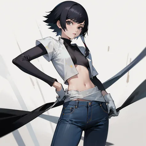 ((highest quality)), ((masterpiece)), (be familiar with), bleach,soi fon, 1 girl, alone, black hair,slanted eyes, black clothes,...