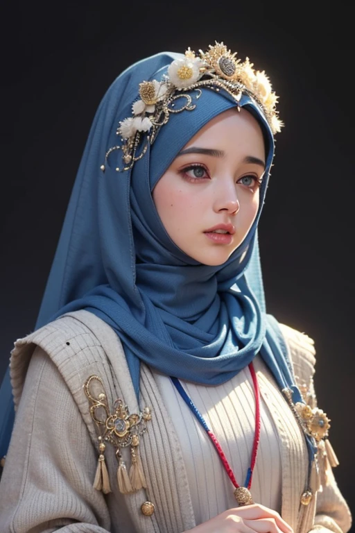 (RAW photo, best quality), POV, (realistic, photo-realistic:1.3), ((Sweaters Outfits)), HIJAB OUTFITS DRESS, best quality of Hijab Girl, Full Hijab Dress, highly detailed, masterpiece, ultra-detailed, illustration, 1girl, upper_body, dynamic angle, world masterpiece hijabi, extremely detailed CG unity 8k wallpaper, ink, Amazing, cinematic lighting,
