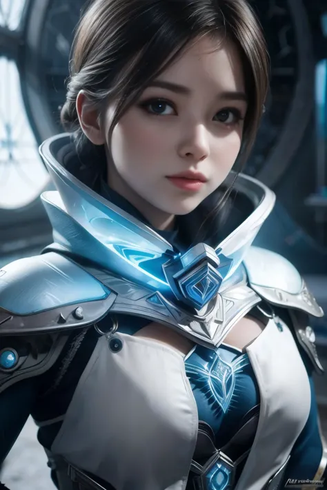 (high quality), (masterpiece), (detailed), 8k 
hyper-realistic depiction of 1 japanese girl in futuristic attire, adorned in fro...