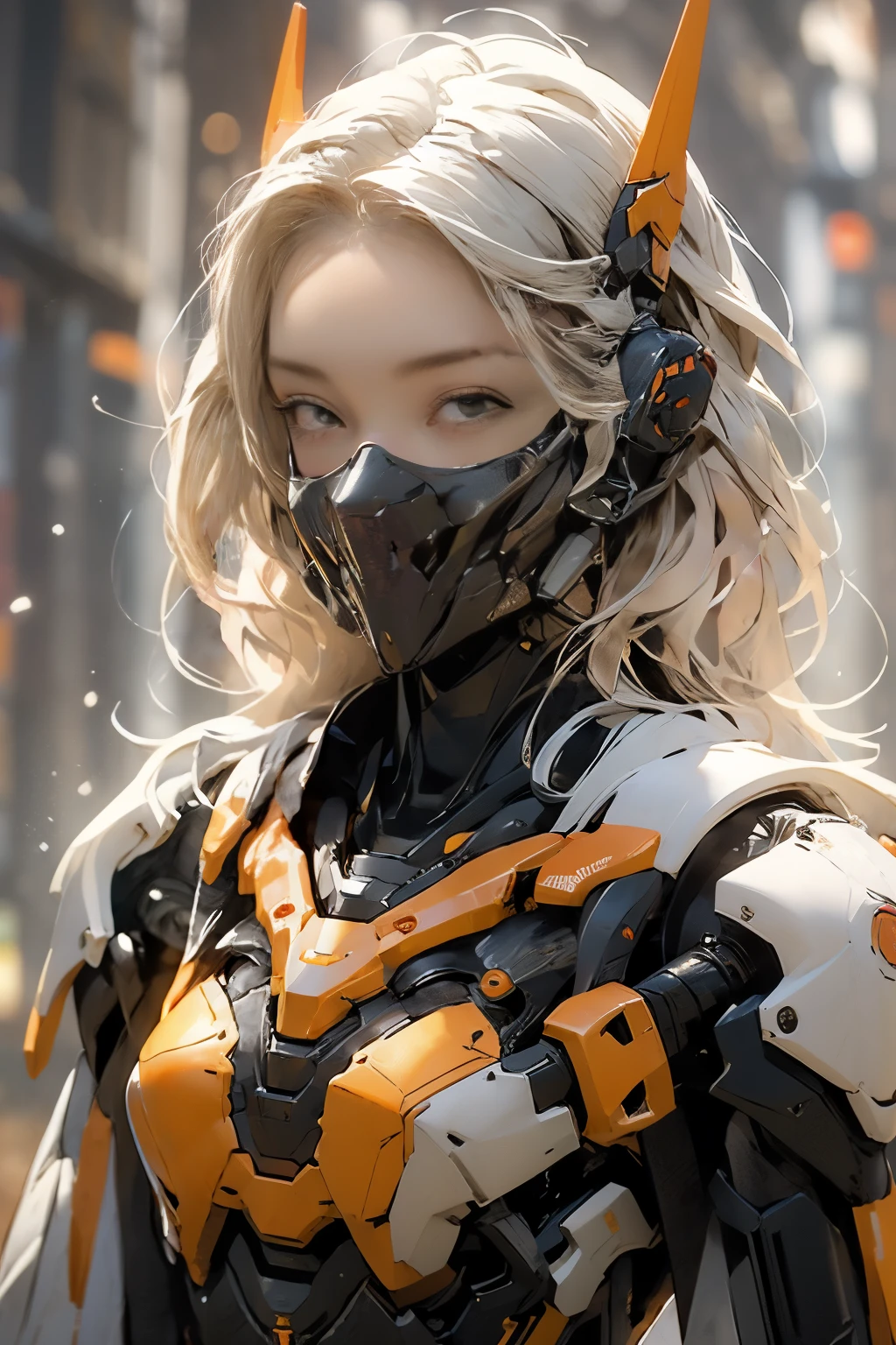 (masterpiece), (best quality), high resolution, 4K, girl, perfectbody, exoskeleton, mecha armor, mechagirl001, anchemixmecha, super detailed armor, red armor, head gear