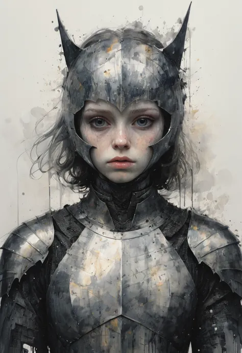 Cat Knight, by Agnes cecile, best quality, masterpiece, very aesthetic, perfect composition, intricate details, ultra-detailed