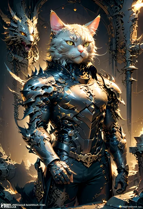 stray cat Knight, (masterpiece, best quality, perfect composition, very aesthetic, absurdres, ultra-detailed, intricate details,...