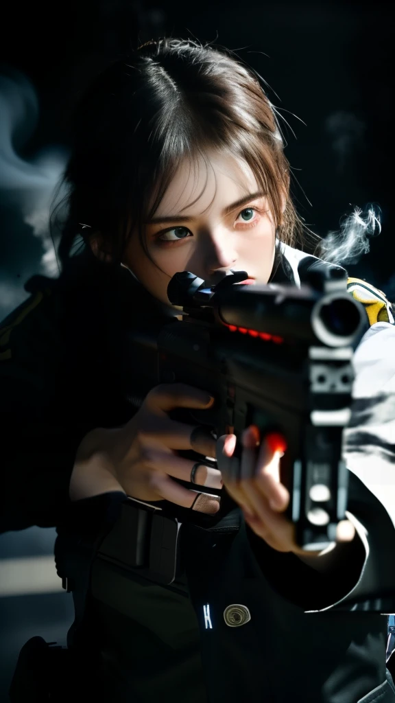 A person mastering firearms with both left and right hands, (best quality,4k,8k,highres,masterpiece:1.2), ultra-detailed, (realistic,photorealistic,photo-realistic:1.37), intense training, precision shooting, seamless transition, dynamic poses, powerful shots, controlled recoil, expert accuracy, bullet trajectories, weapon proficiency, dual-handed weapons, precise aim, professional range, focused concentration, rapid fire, smoke trails, muzzle flashes, tactical positioning, tactical gear, speed reload, hand-eye coordination, firearm skills, intense battle, determination, shooting range, controlled breathing, controlled triggers, tactical advantages, mastery of technique, surreal lighting, vibrant colors, dramatic composition, high contrast, cinematic sensation.