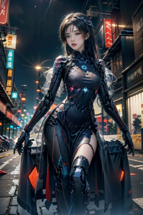 Alafid woman in gothic costume sitting on motorcycle, perfect cartoon woman, cyberpunk anime girl mech, Sitting on a cyberpunk m...