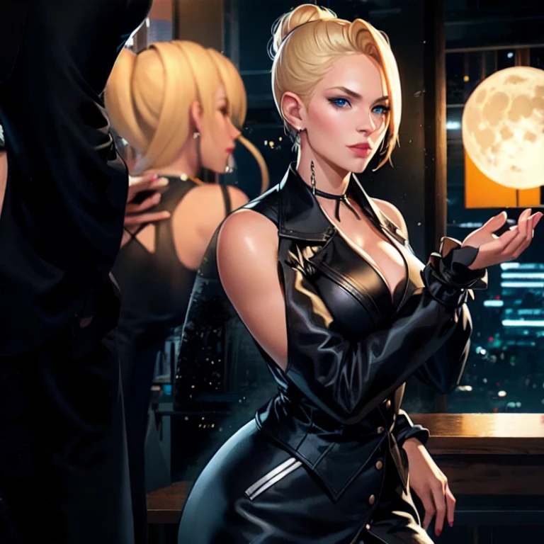 30 year old woman, alone, athletic, blonde hair, ultra-detailed, art digital, moonlight, cinematic, ultra sharp focus, award winning photography, perfect contrast, high sharpness, depth of field, ultra detailed photography, global illumination, soft, ultra high definition, 8k, Unreal Engine 5, ultra sharp focus, award winning photography , Artstation trends,