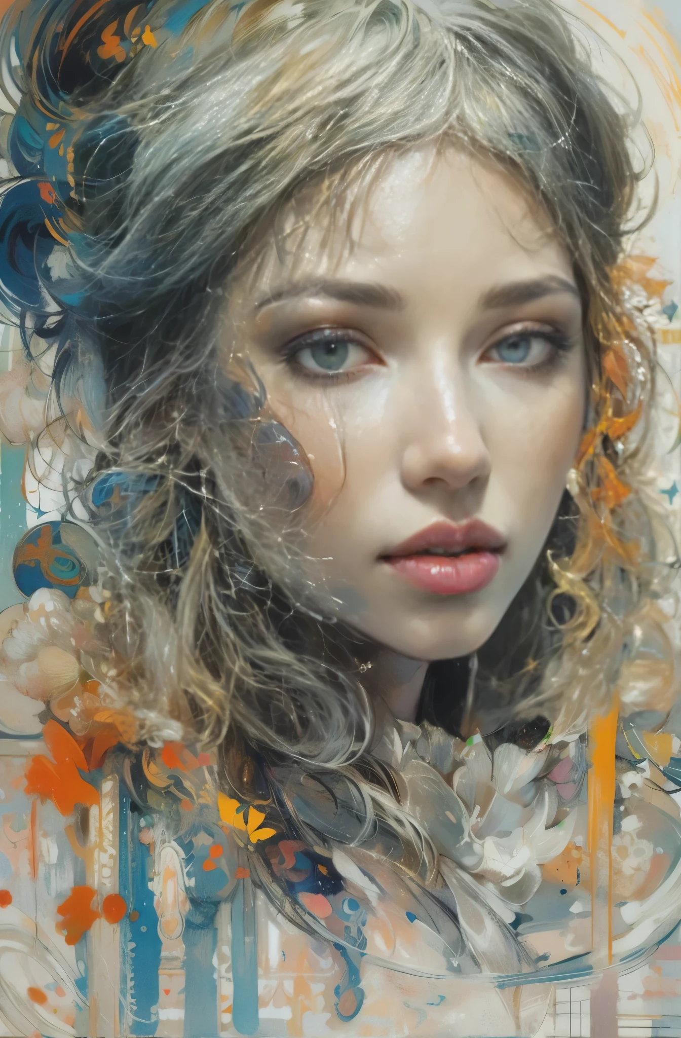 painting of woman, pretty much beautiful face, Ultra-detailed paintings inspired by WLOP, Trending with ArtStation, fantasy art, intricate WLOP, art of WLOP, WLOP art, WLOP |, the style of WLOP, beautiful character drawings, WLOP painting style, WLOP | art germ, Unparalleled Beauty Tumbler, figurative art, intense watercolor, watercolor detailed art, watercolor splash, surreal, avant-garde pop art, Beautiful and expressive paintings, Beautiful artwork illustration, very colorful tones, wonderful, cool beauty, master piece, highest quality, official art, women only, sharp outline, best shot, vector art, Written by Sandra Chevrier, dave mckean、By Richard Avedon、Written by Makiezi Kusiala, luminous design
