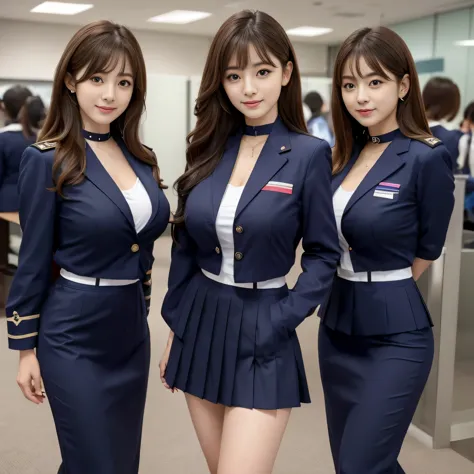 highest quality, Girls, ((there are many girls beyond her)),, A row of pretty office ladies, A neat line of office ladies, Offic...