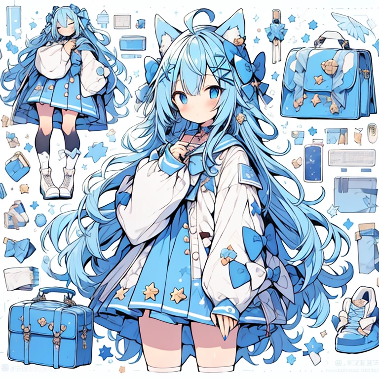 1个Giant Breast Girl, Alone, one eye closed, ahoge, woven, eBlue eyes, As estrelas (symbol), Blue nails, boots, full bodyesbian, the bow, Animal ear, jewely, long whitr hair, view the viewer, nail polish, fur-trim, with her mouth open, Colorful hair, A blue headdress, a skirt, ;ova, Fluffy sleeves, capes, Say goodbye to hair accessories, Hairstyles, has cleavage, By bangs, longer sleeves, blue bow, hair adornments, Blue hair, Starry sky print, a blue dress, Blonde hair, blue capelet, nipple chain, Very long hair, a skirt, x hair ornamen, wings, There are striped ones, Be red in the face, 耳Nipple Ring, Blue footwear, Head wings, :ova, constellation print, Fluffy long sleeves, blue skirts, striped bow, sockes, constellation,