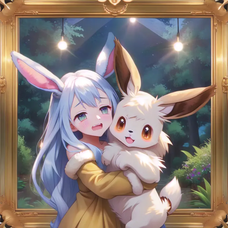 a very horny female eevee forcibly kissed the male eevee, and she was very happy afterwards. the male eevee was embarrassed, no ...