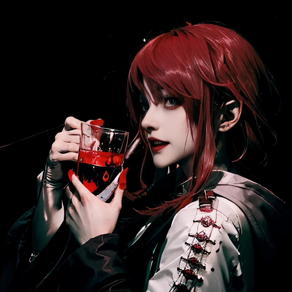 Ace 1, Vampire Hunter, dark, (female), Pale skin, Sharp fangs, brown eyes, (vampire hunter equipment:1.2), strong stare, flowing black hair,gnawing on the human body (hooded cloak:1.1), moonlight, Gothic environment, shadow, fog, (Crossbow on the back), ancient castle, red hair (moonlightสีซีด:1.1), (change:1.2), (Thirsty for blood:1.3), (Fangs pierce the skin:1.2), (Blood is splattered:1.1), Vampire bite, (Creepy atmosphere:1.1), (Creepy silence:1.1), spider, nighttime, elegant, mysterious.