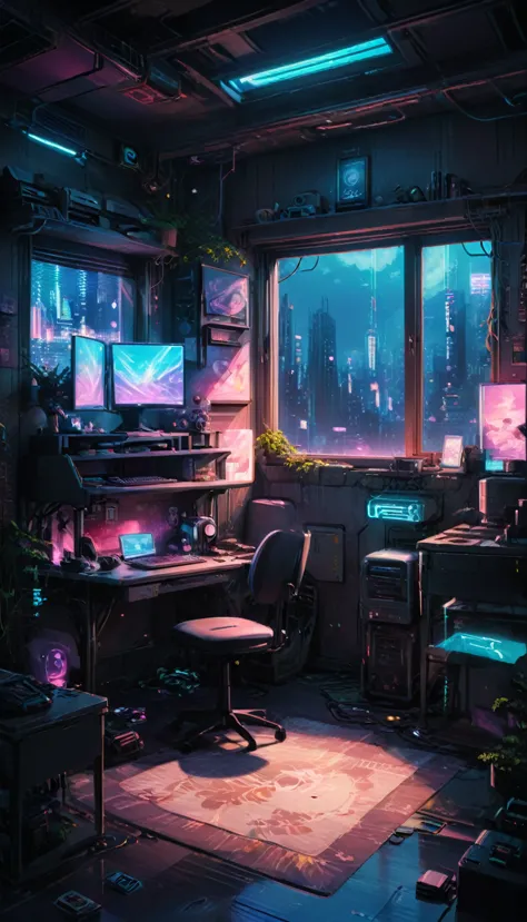 anime bedroom with a desk and a chair and a window, anime background art, anime background, anime vibes, anime scenery, lofi art...