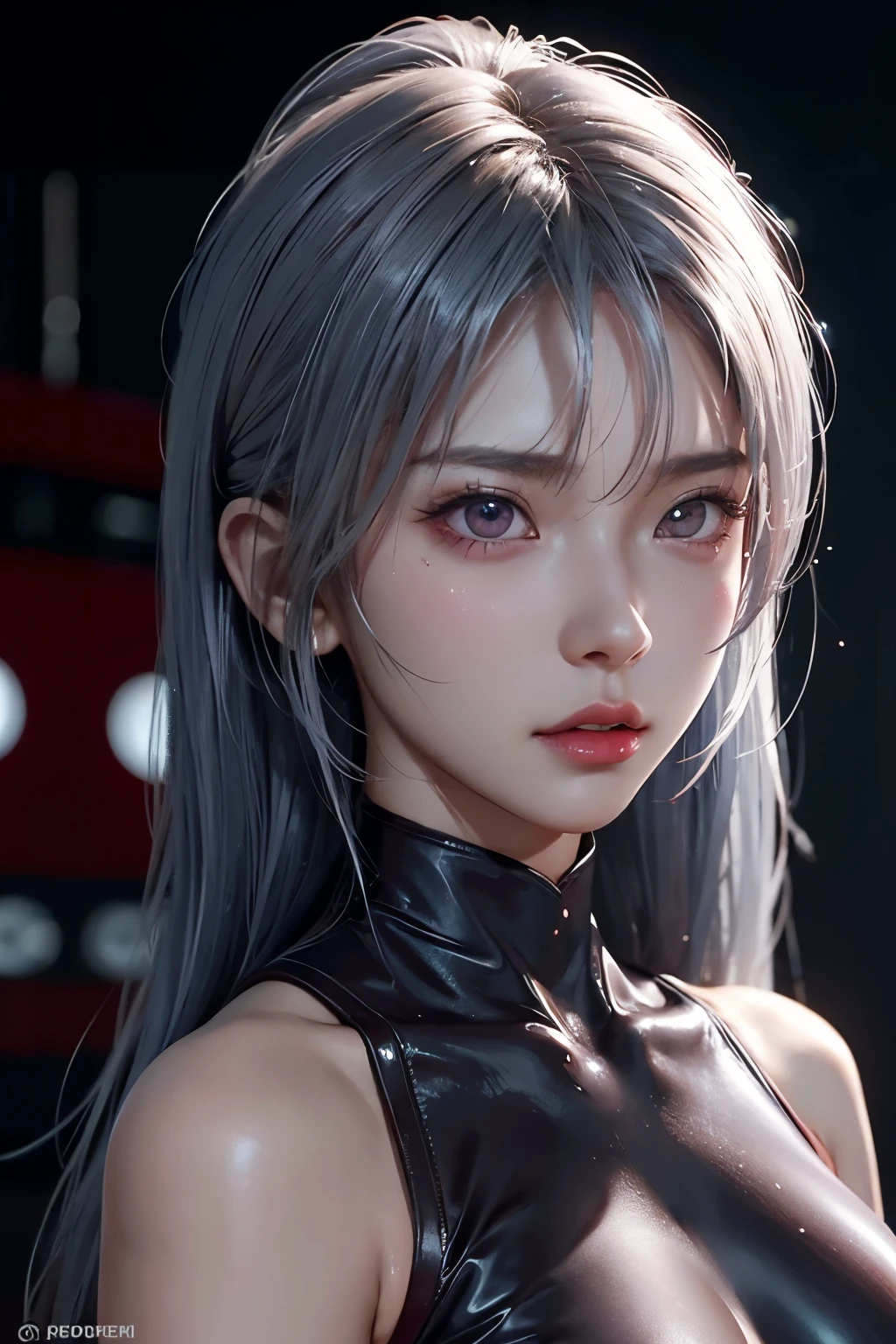 girl, full body, battle scenes, kick, red cyber punk suit, bloody, sexy, silver color hair, perfect body, huge butt, wide open ass hole, beautiful tits, high detailed real nipple, beautiful eye, high detailed pupil, double eyelid, beautiful vagina, high detailed real clitoris, high detailed real skin, high quality skin, sweaty skin, cry face, orgasm face, professional lighting, real shadow, masterpiece,