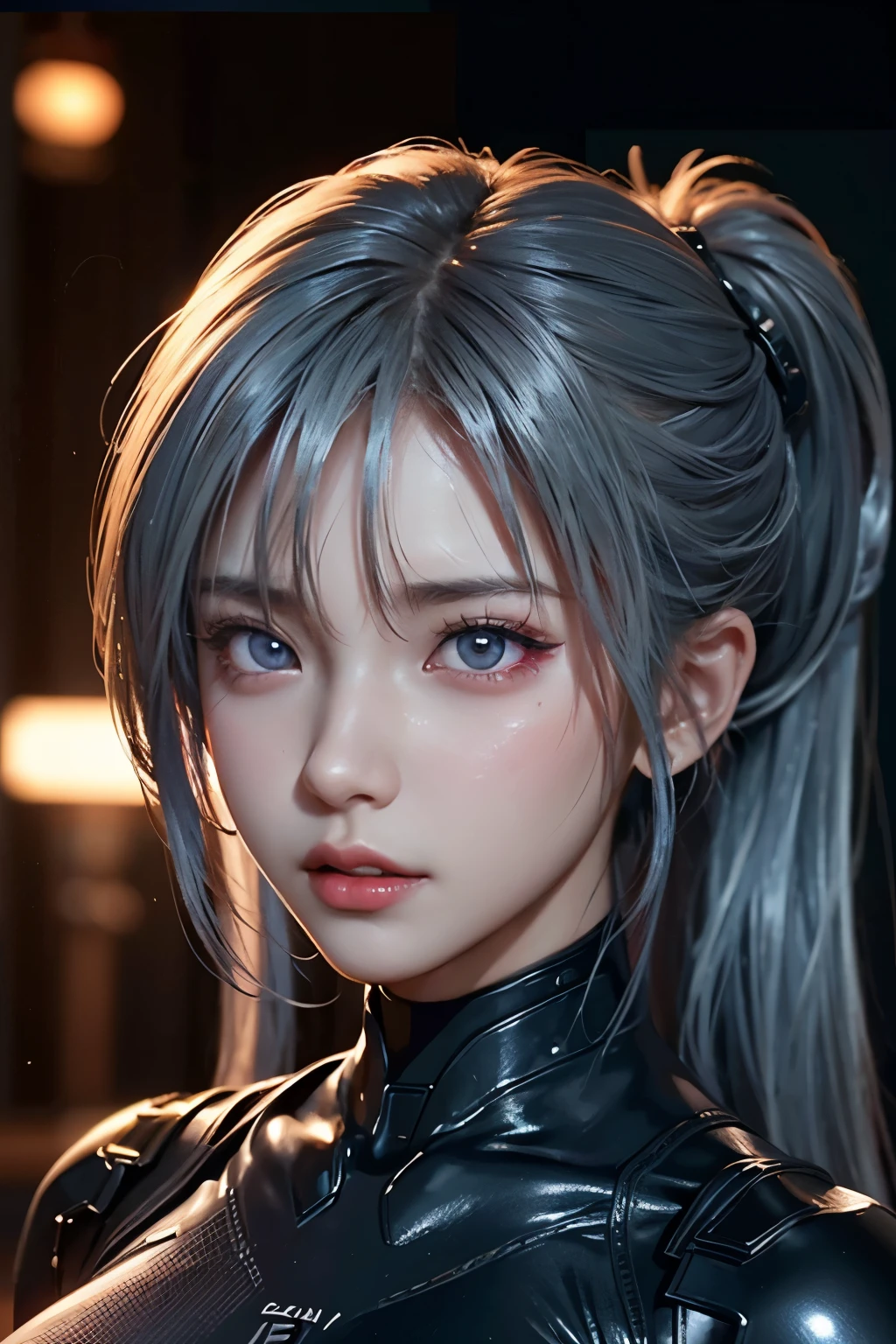 girl, full body, battle scenes, kick, red cyber punk suit, bloody, sexy, silver color hair, perfect body, huge butt, wide open ass hole, beautiful , high detailed real nipple, beautiful eye, high detailed pupil, double eyelid, beautiful vagina, high detailed real clitoris, high detailed real skin, high quality skin, sweaty skin, cry face, orgasm face, professional lighting, real shadow, masterpiece,