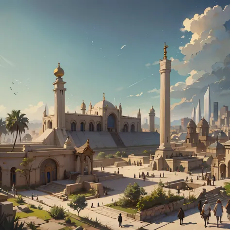 la ciudad de Babilonia como se describe en la Biblia   poner palacios egipcios laberintos y piramides