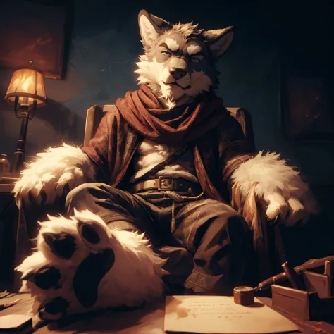 (((Barefoot furry character, full body, cinematic setting, furry male))) Masquerading as a man with a reason. My charade is the ...