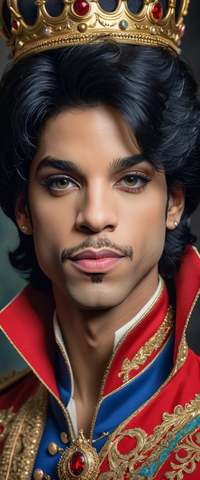 prince, new realism, ultra realism, ultra detail, photorealistic, 4k, photopainting, anaglyph, engagement photography, Professional Photography, Award Winning Photoshoot, Hyper-Realistic, Canon 1DX Mark III, 35mm, f/8