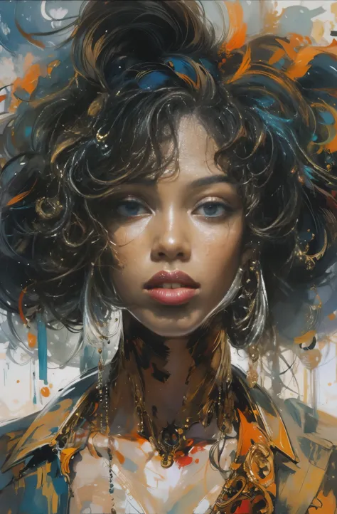 Beautiful Black Woman Painting, pretty much beautiful face, hip hop, soulful, Ultra-detailed paintings inspired by WLOP, Trends ...