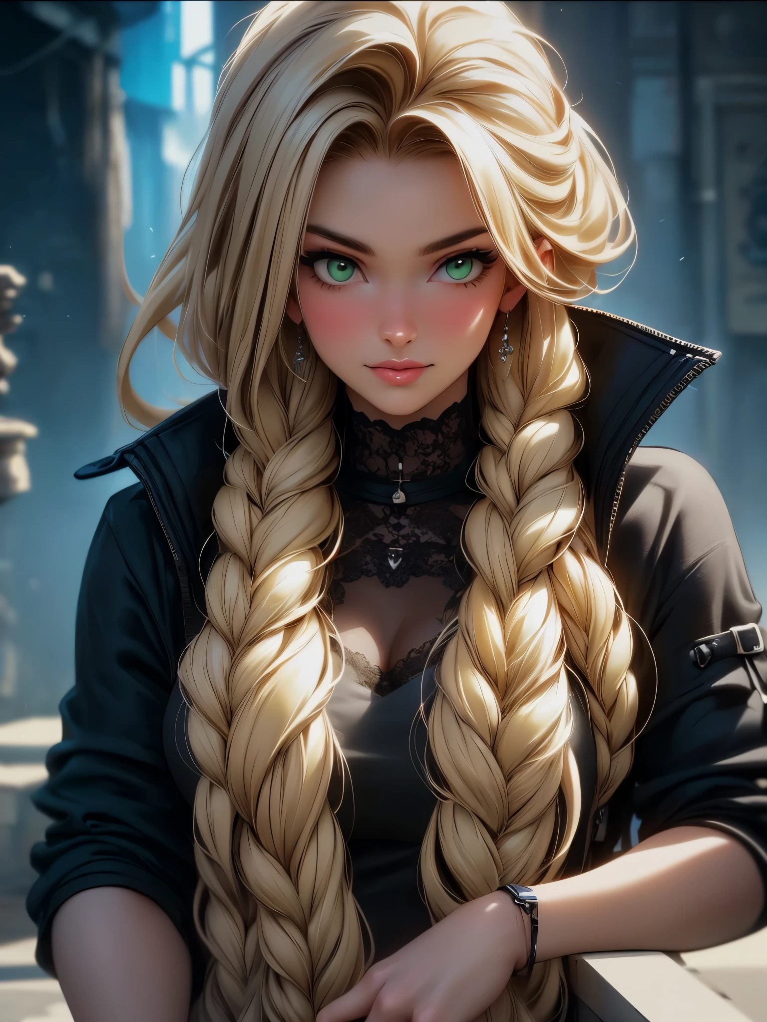 ((wide shot: 1.6)), Unreal Engine: 1.4, CG K ultra-realistic, photorealistic: 1.4, perfectly detailed skin texture: 1.4, ((artwork 1 young woman full body full: 1.5)), ((blonde hair, green eyes, full body lips and a sensual smile:1.5)), punk style hairstyle with shaved side:1.3, tattoos, Gatling gun, box, looking at viewer, pose dynamic and sensual, beating, ammunition belt, gloves, big breasts, shooting, Extremely detailed: 1.4, more detailed, optical mix, fun patterns, animated texture, unique visual effect, pink leather miniskirt:1.3, pink jacket:1.3, masterpiece, in the background an abandoned place with junk, ((colors, cyan, green, pink, brown: 1.2 )), ((8k realistic digital art)), 32k
