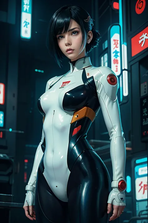Ghost in the Shell in a vintage 90s anime style, robotics, Science fiction, futuristic, surrealism, Akira style, advance suit, d...