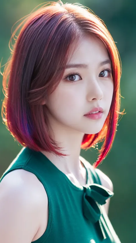 1.5),(1 girl),(dynamic pose),(multicoloredhead+silver hair:1.3+redhead:1.2+purple hair+Hair:1.3+green hair:1.3),(blue eyes),(nec...