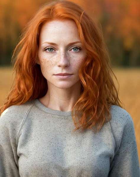 masterpiece, best quality, cinematic photo, hyperrealistic realistic photo portrait facial close up of an athletic redhead natur...