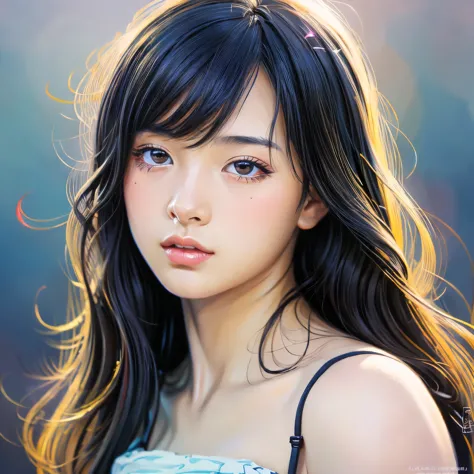 highly detailed digital painting, japanese girl beauty, 4k painting