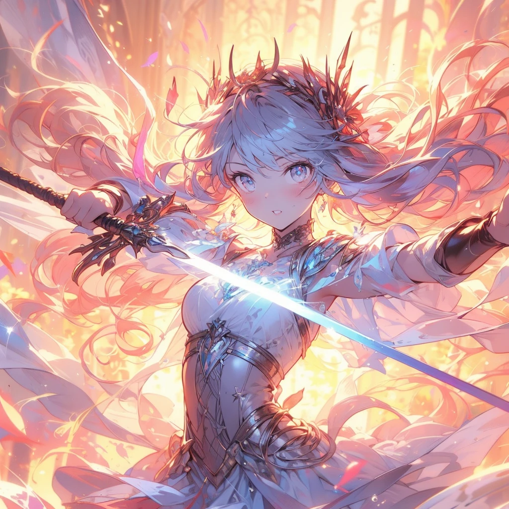 (exquisite, beautiful, very detailed, masterpiece, high quality,High resolution),(soft thin lines:1.2, beautiful and delicate face),dynamic angle,Incandescent battle scene,A brave and somewhat scarred fairy princess knight is fighting with a two-handed sword imbued with the magic of Inflammation.,The whole body is slightly dirty with dust and scratches.,inflammation,sparks,body whole,from far away,Beautiful, clear fairy wings growing from her back, burn,There is a sense of ambition,((Armored red dress with inflammation motif,lace and jewels and frills)),(The ends of my hair look like inflammation,The tips of the hair shine),(earrings,Beautiful choker,Gold ankles),(deep pink cheeks,plump pink lips,pointed ears,Fair skin, slim), (Severe,battle scene,fantasy),mature,serious atmosphere,Wear dark magic,dark background