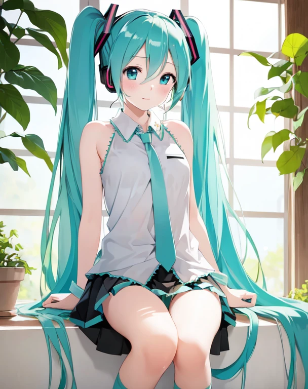 masterpiece, best quality, 1girl, hatsune miku, peeing on me 