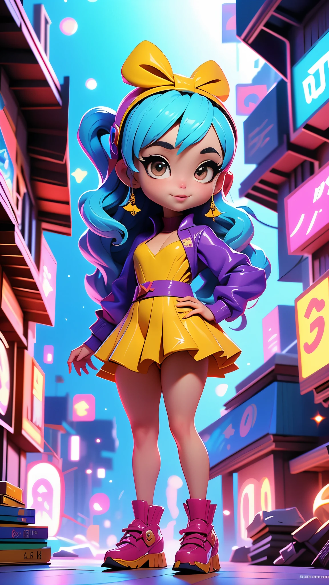 (The best quality,A high resolution,Ultra - detailed,actual),Ariana Grande standing on a street near a building, rossdraws vibrant cartoons, Lois van Baarle y Rossdraws, stylized anime, artgerm and Lois van Baarle, cyberpunk anime digital art, artwork in the style of guweiz, urban girl fanart, inspired by Jules Chéret, Artgerm Style