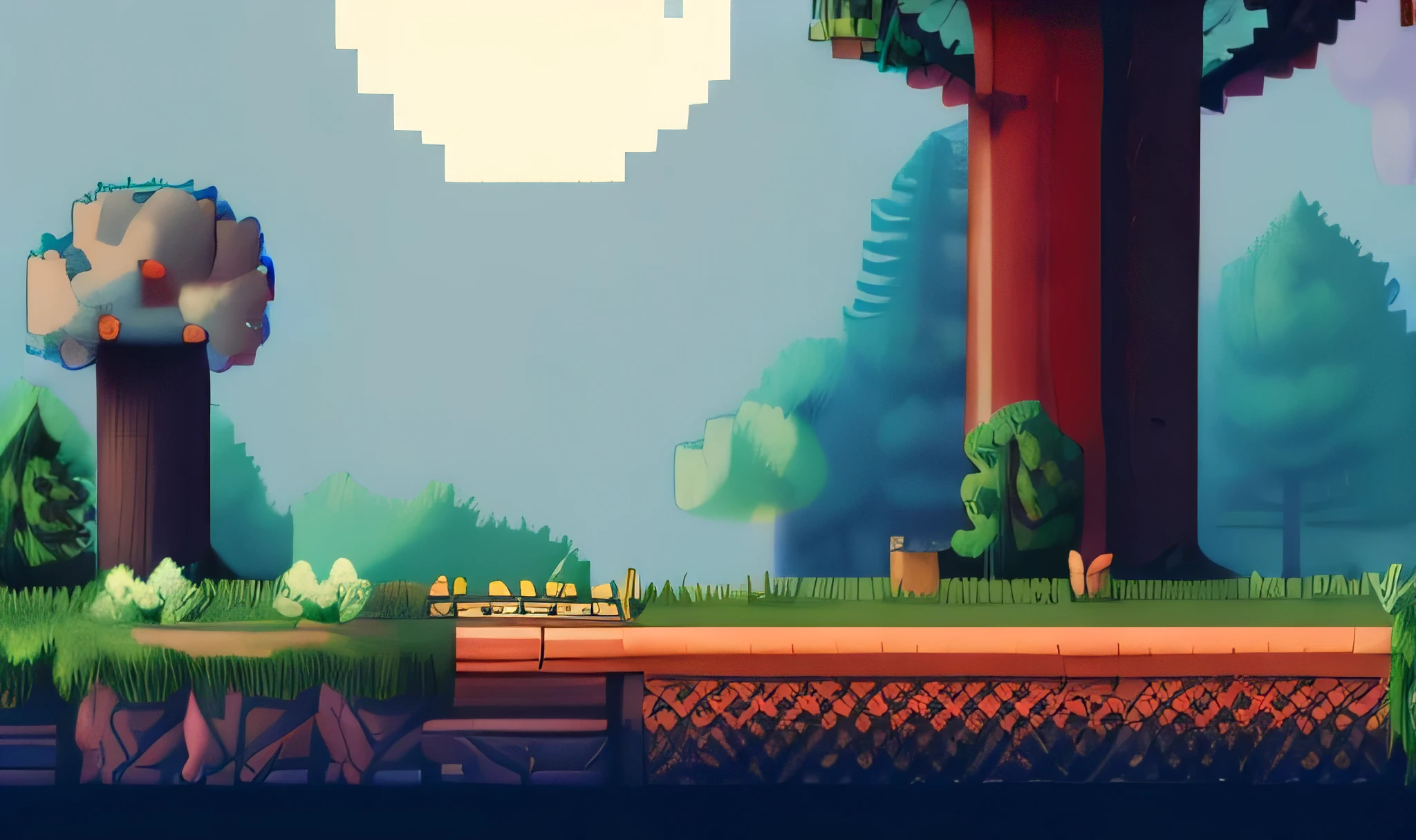 A close up of a pixel art style video game scene - SeaArt AI