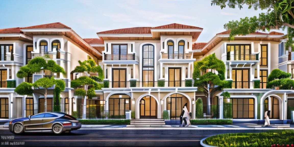 When design a MEDITERRANEAN EXTERIOR house, exterior design, (red roof:1.1), (roof tile:1.2), (indochine style:1.1), ((Iron with artistic patterns detail:1.3) designed to make railings, windows),(xingfa door), (curved arch:1.35), (white wall), (nigh light:1.2), (night view:1.2),designed to make gates, railings, windows), The house bathed in natural nightlight and has warm LED lighting. Super sharp like photos taken with a professional camera, color block wall detail, (|color block materials| in neoclassic house), white color block neoclassic house (((volumetric light))), (outdoor ceiling spotlight:1.2), (Exterior night reverse lights:1.2), (|neoclassical cornice|), The focal point of the room the warm LED light with a color temperature of 3600k, |reverse lights| illuminate the columns around the house, night, 8k uhd, dslr, soft lighting, high quality, film grain, Fujifilm XT3 day, 8k uhd, dslr, soft lighting, high quality, film grain, Fujifilm XT3, The ambient lighting highlights the textures and details, creating a stock photo-like atmosphere, (((Best Quality))), ((Masterpiece)), ((best illustration)), ((best shadows)), ((Super Detail)), (Intricate lines), (Photorealism),(hyper detail), ((archdaily)), ((award winning design)), (dynamic light), ((day)), (perfect light), (shimering light), (hidden light), ((photorealistic)), ((FKAA, TXAA, RTX, SSAO)), ((Post Processing)), ((Post-Production)), ((CGI, VFX, SFX)), ((Full color)) ,((Unreal Engine 5)), ((intricate detail)), ((extreme detail)), ((science)), ((hyper-detail)), ((super detail)), ((super realistic)), ((crazy detail)), ((octane render)), ((Cinematic)), ((trending on artstation)), ((High-fidelity)), ((Viwvid)), ((Crisp)), ((Bright)), ((Stunning)), ((Eye-catching)), ((High-quality)),((Sharp))((Bright)), ((Stunning)), Natural, ((Eye-catching)), ((Illuminating)), ((Flawless)), ((High-quality)),((Sharp edge render)), ((medium soft lighting)), ((photographic render)), ((detailed archviz))