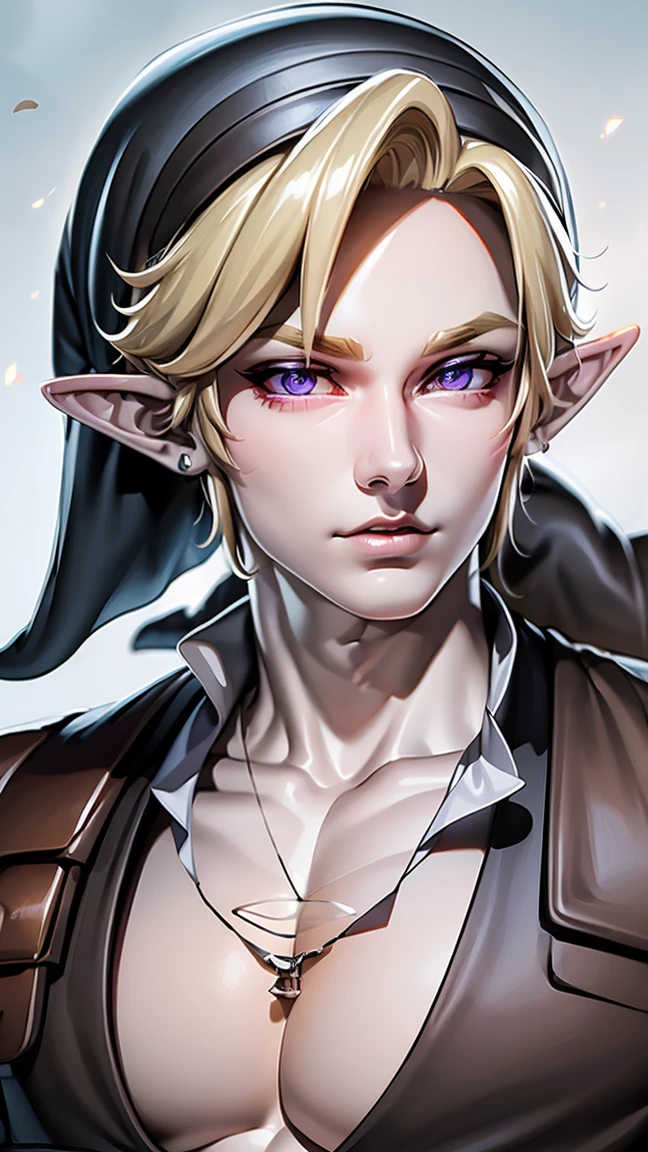 ((masterpiece)), ((best quality)), (detailed), perfect, solo, dark link, gorgeous boy, luscious lips, blonde hair, sexy,