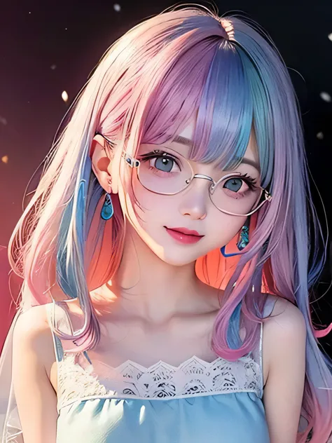 small face、 (alone:1.5,)Super detailed,bright colors, very beautiful detailed anime face and eyes, look straight,  shiny_skin,gi...