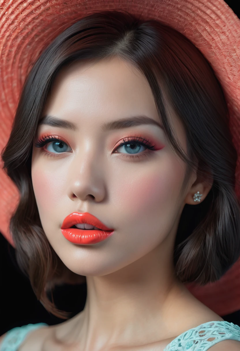 princess, new realism, ultra realism, ultra detail, photorealistic, 4k, photopainting, anaglyph, engagement photography, femme fatale, coral lips, Professional Photography, Award Winning Photoshoot, Hyper-Realistic, Canon 1DX Mark III, 35mm, f/8