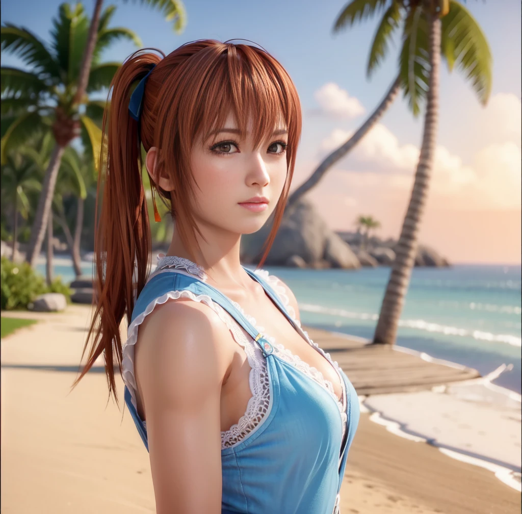 "Kasumi" cara perfecta, ojos marrón claro, cuerpo atlético, Simetría perfecta, Corrección de errores de maquillaje, textura ultra realista, HD, 8K