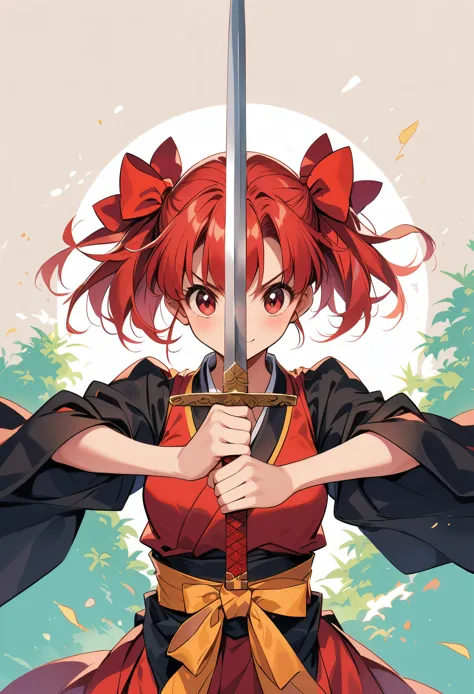 Rumiko Takahashi,Sword in both hands，sword focus
