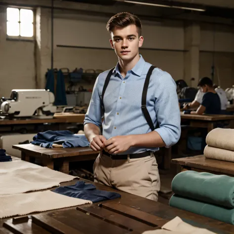 This same young Englishman, now older working in a textile factory in England