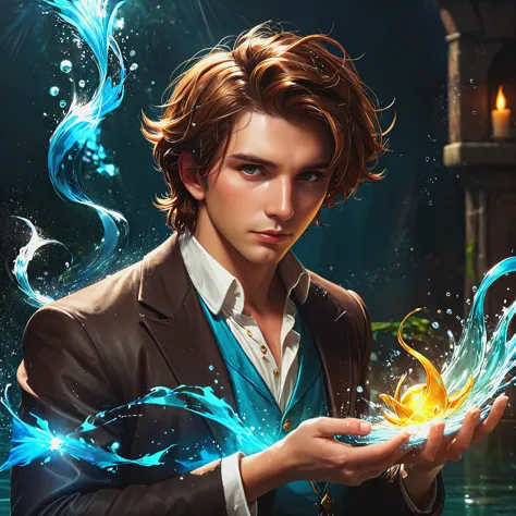 water magician brown-haired guy