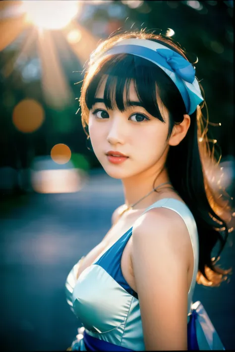 faint smile、one 16-year-old japanese girl、細くてsharpな顔の輪郭、glamorous photos、low shutter、surprise、short exposure、side lighting、cines...