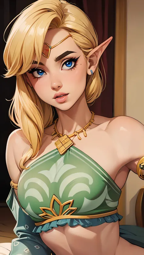 ((masterpiece)), ((best quality)), (detailed), perfect, solo, link, gorgeous boy, luscious lips, blonde hair, sexy, sexy marked collarbones 