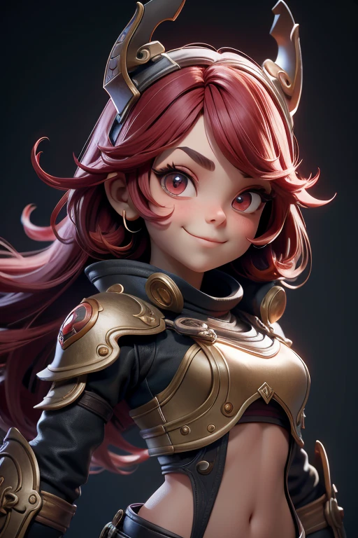 Linda cabeça feminina Viking, Cabelo vermelho, fantasia de guerreiro viking, no globo de neve, sorriso suave, Retrato fofo de corpo inteiro, figura esbelta em pé, Personagem de desenho animado, personagem da Pixar, medieval, Renderização 3D, iluminação simática, rastreamento de raios. vermelho nítido, luz radiante, floresta misteriosa, (A melhor qualidade, 8k, alta resolução, Obra-prima:1.2), caprichoso.