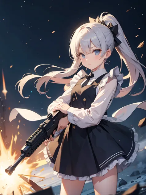 girl　maid clothes　anti-tank rifles　rocket launcher　assault rifle　beam rifle　hand gun