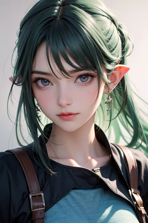 um close de uma mulher com cabelo verde e vestido preto, artegerm e rossdraws, estilo artegerm, artegerm extremamente detalhado,...