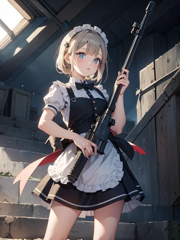 girl　Maid clothes　Anti-tank rifles　rocket launcher　Assault rifle　Beam rifle　hand gun