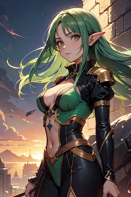 a close-up of a woman with green hair and a black dress, artegerm e Rossdraws, artegerm style, artegerm extremamente detalhado, artegerm lau, goblin girl dnd character, green skin tone,"monster girl",Green female goblin,in the artegerm style, artegerm style, Krenz Cushart e Artegerm, uniform model | artegerm, inspirado em rossdraws