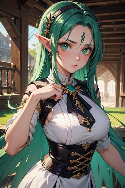 um close de uma mulher com cabelo verde e vestido preto, artegerm e Rossdraws, estilo artegerm, artegerm extremamente detalhado, artegerm lau, personagem dnd de garota goblin, tom de pele verde,"garota monstro",Green female goblin,in the estilo artegerm, estilo artegerm, Krenz Cushart e Artegerm, modelo uniforme | artegerm, inspirado em rossdraws