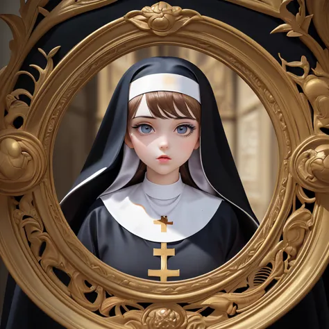 young nun, (masterpiece, best quality, professional, perfect composition, very aesthetic, absurdres, ultra-detailed, intricate d...