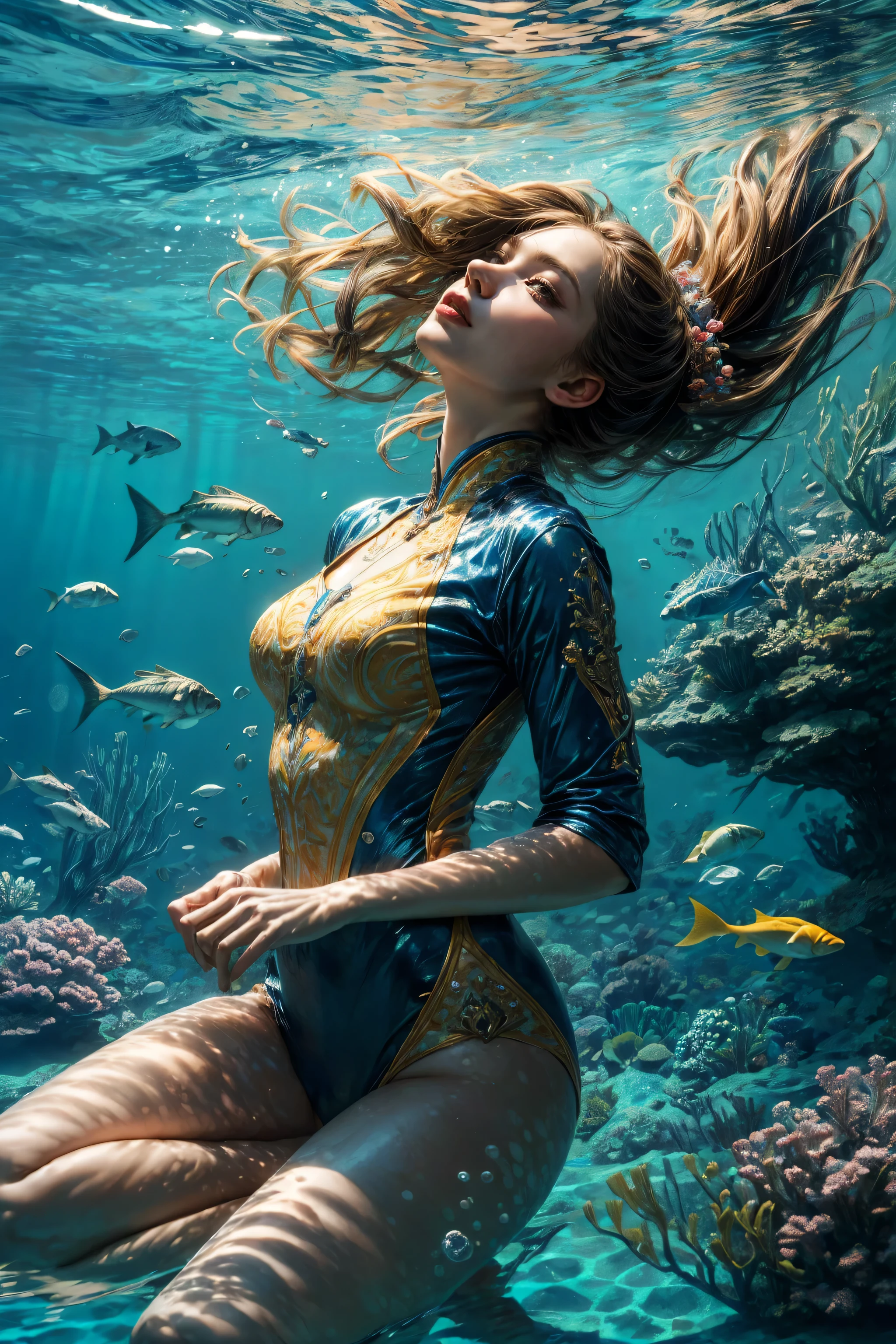 masterpiece, best quality, high quality, high resolution, 1girl, solo, underwater world